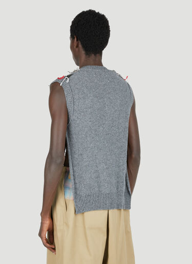 Maison Margiela Cut-Out Knit Gilet Grey mla0154003
