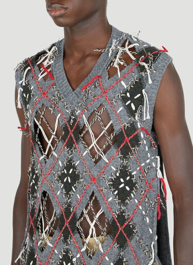 Cut-Out Knit Gilet Maison Margiela Cut-Out Knit Gilet Grey mla0154003