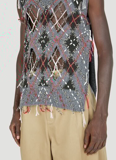 Maison Margiela Cut-Out Knit Gilet Grey mla0154003