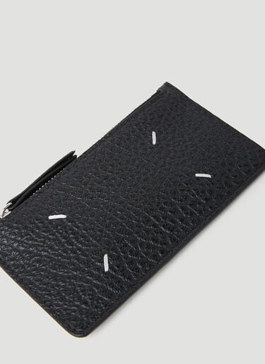 Maison Margiela 四针脚顶部拉链卡包 黑色 mla0154022