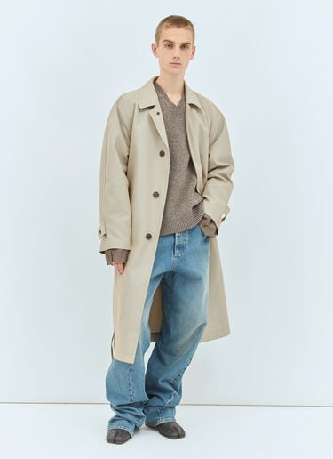 Washed Wool V-Neck Sweater Maison Margiela Washed Wool V-Neck Sweater Grey mla0158005