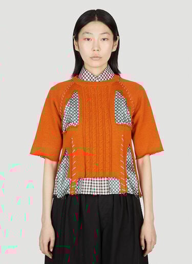 오버레이 니트 탑 Maison Margiela 오버레이 니트 탑 오렌지 mla0251004
