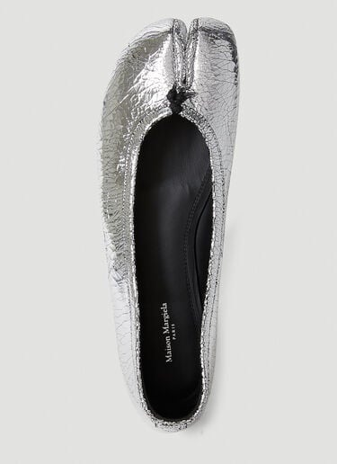 Maison Margiela Tabi Broken Mirror Ballerina Shoes Silver mla0253035