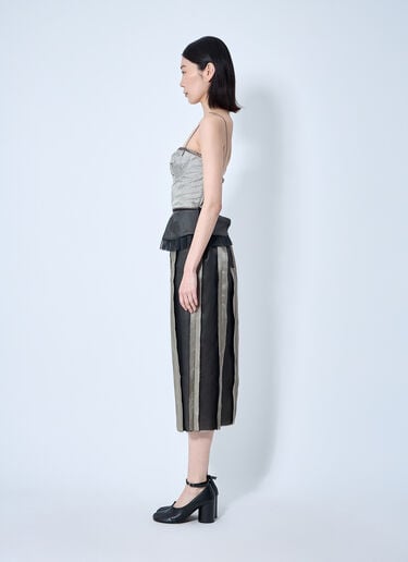 Maison Margiela Contrast Panel Silk Midi Dress Black mla0259007
