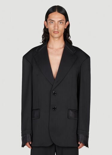 MM6 Maison Margiela Satin Trim Oversized Blazer Black mmm0153004