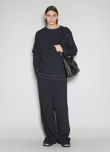 MM6 Maison Margiela 徽标印花长袖上衣 黑色 mmm0155011