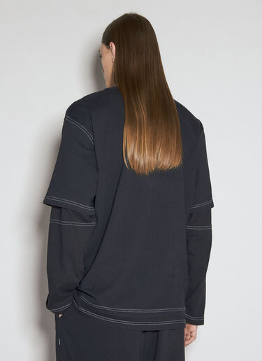 MM6 Maison Margiela 徽标印花长袖上衣 黑色 mmm0155011