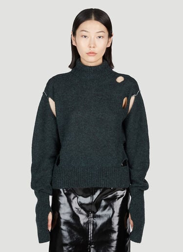 컷아웃 스웨터 MM6 Maison Margiela 컷아웃 스웨터 그린 mmm0253009