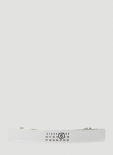 MM6 Maison Margiela 로고 헤어 클립 실버 mmm0253042