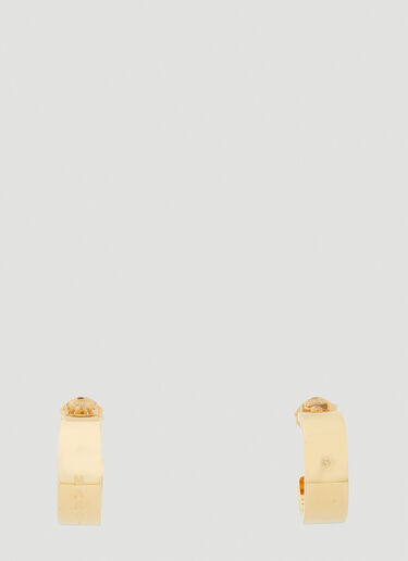 MM6 Maison Margiela 数字徽标刻花圈形耳环 金色 mmm0253043
