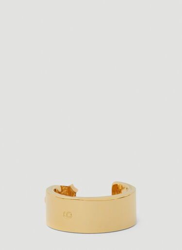 MM6 Maison Margiela 数字徽标刻花圈形耳环 金色 mmm0253043