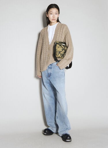 Cable Knit Cardigan MM6 Maison Margiela Cable Knit Cardigan Beige mmm0254008