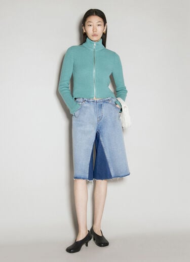 MM6 Maison Margiela 로우 헴 트러커 가디건 블루 mmm0255001