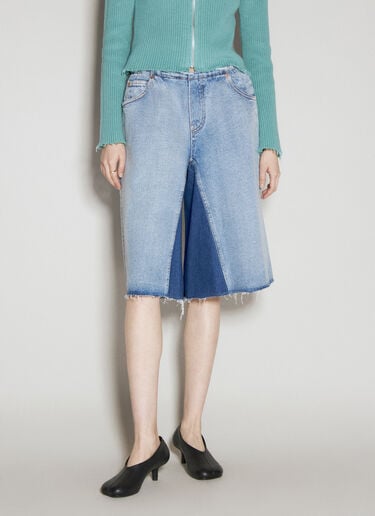 Denim Drawstring Bermuda Shorts MM6 Maison Margiela Denim Drawstring Bermuda Shorts Blue mmm0255013