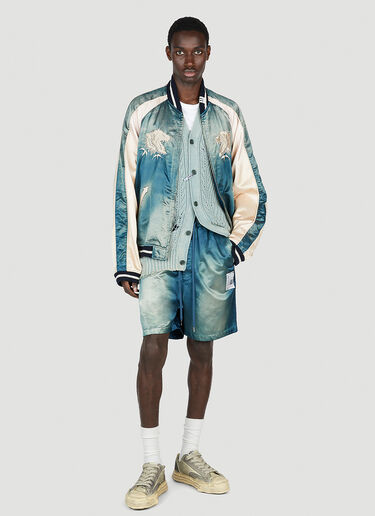 Bleached Knit Cardigan Maison Mihara Yasuhiro Bleached Knit Cardigan Blue mmy0152007