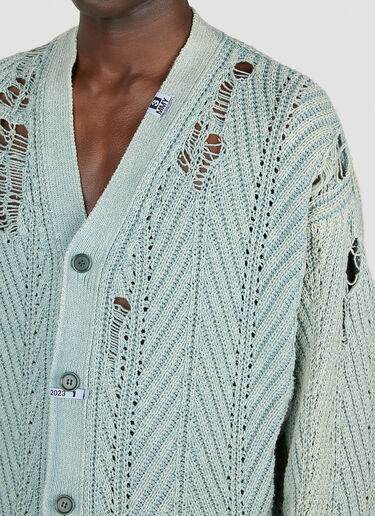 Bleached Knit Cardigan Maison Mihara Yasuhiro Bleached Knit Cardigan Blue mmy0152007