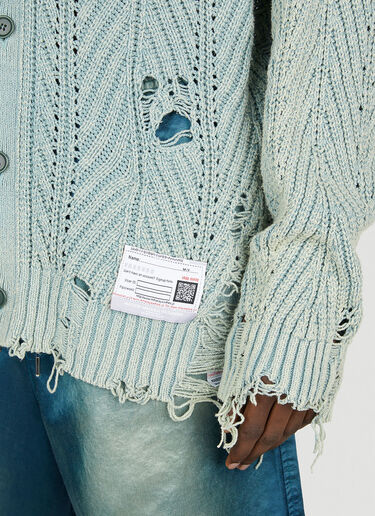 Bleached Knit Cardigan Maison Mihara Yasuhiro Bleached Knit Cardigan Blue mmy0152007
