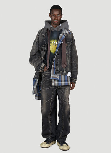 Mix Layered Denim Jacket Maison Mihara Yasuhiro Mix Layered Denim Jacket Black mmy0152011