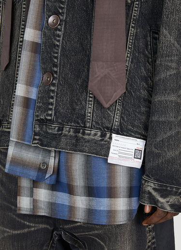 Mix Layered Denim Jacket Maison Mihara Yasuhiro Mix Layered Denim Jacket Black mmy0152011