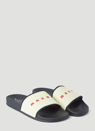 Logo Jacquard Slides Marni Logo Jacquard Slides White mni0147017