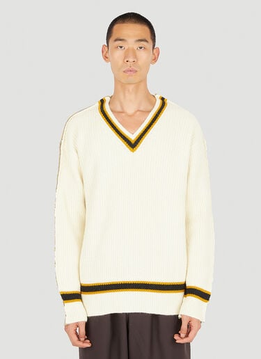 Contrast Knit Sweater Marni Contrast Knit Sweater Cream mni0150013
