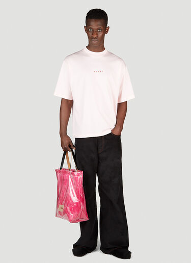 Logo Print T-Shirt Marni Logo Print T-Shirt Pink mni0153008