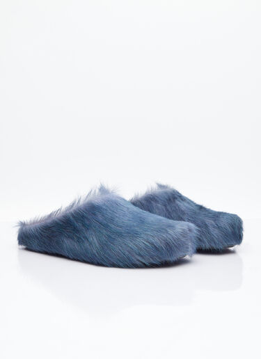 Marni Fussbett Sabot 毛绒穆勒鞋 蓝色 mni0154011