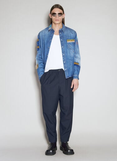Drawstring Waist Wool Pants Marni Drawstring Waist Wool Pants Blue mni0155011