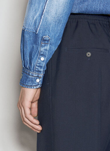 Drawstring Waist Wool Pants Marni Drawstring Waist Wool Pants Blue mni0155011