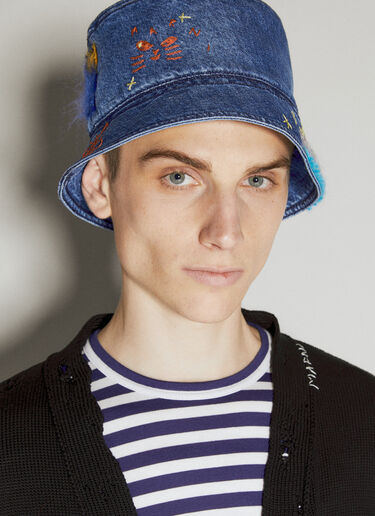 Mohair Patches Bucket Hat Marni Mohair Patches Bucket Hat Blue mni0155018