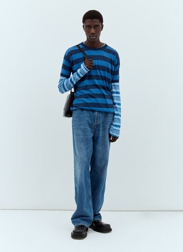 Marni Layered Crewneck Sweater Blue mni0157003