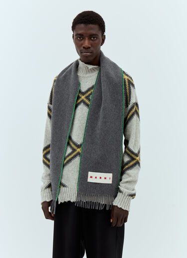 Logo Patch Scarf Marni Logo Patch Scarf Grey mni0157014
