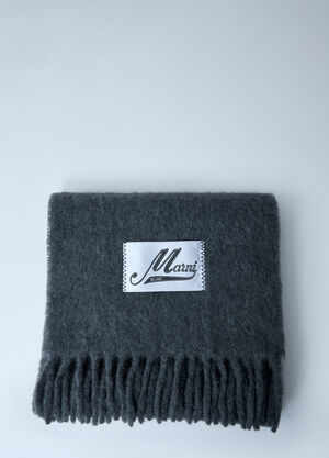 Marni Fringed Wool Scarf Grey mni0161013