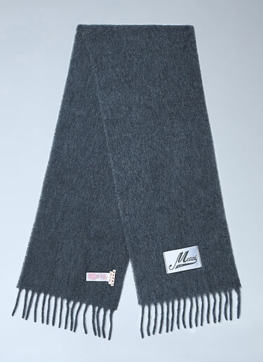 Marni Fringed Wool Scarf Grey mni0161013