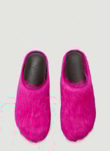 Marni Calf-Hair Mules Pink mni0244012
