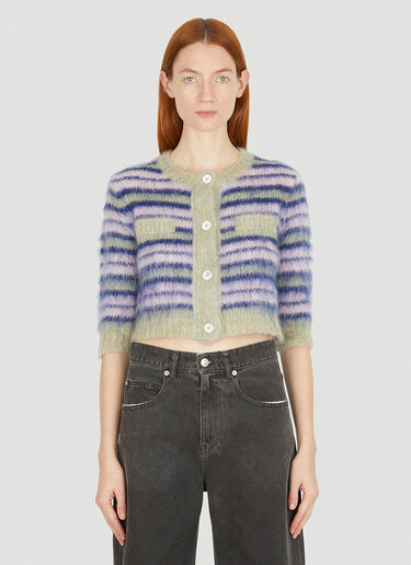 Marni 아잘레아 스트라이프 카디건 퍼플 mni0251006