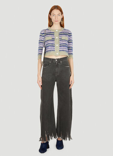 Marni 아잘레아 스트라이프 카디건 퍼플 mni0251006
