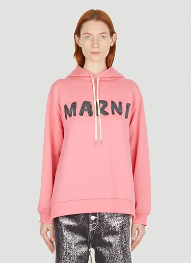 Marni 로고 프린트 후드 스웨트셔츠 핑크 mni0251010