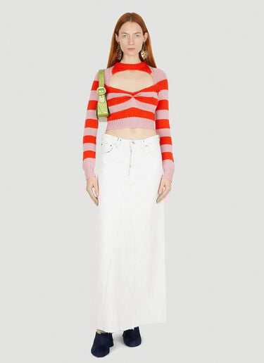 Cut Out Striped Knit Top Marni Cut Out Striped Knit Top Pink mni0251011