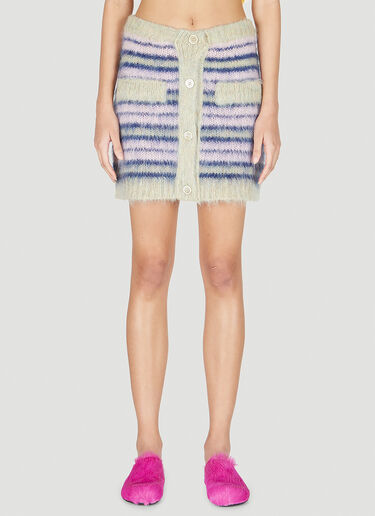 Marni 纽扣条纹半裙 丁香紫 mni0251014