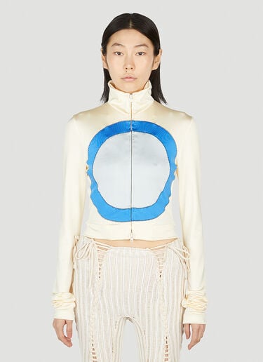 Marni Zip Front Circle Sweatshirt White mni0252012
