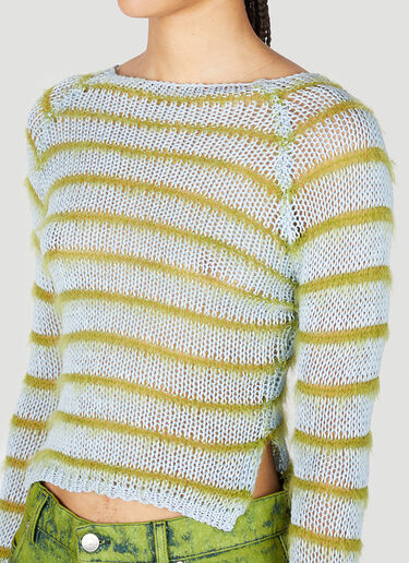 Striped Knit Sweater Marni Striped Knit Sweater Blue mni0255010
