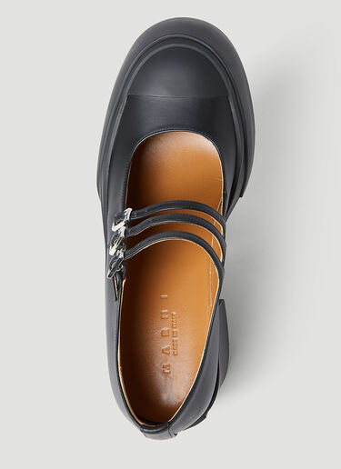 Marni 트리플 버클 메리 제인 슈즈 블랙 mni0255033