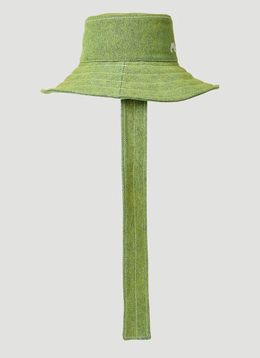 Logo Embroidery Bucket Hat Marni Logo Embroidery Bucket Hat Green mni0255038