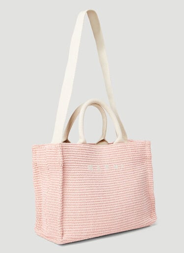 Marni 라피아 효과 스몰 토트 백 핑크 mni0255053