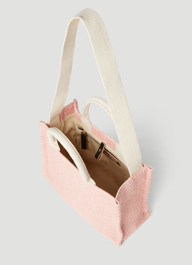 Marni 라피아 효과 스몰 토트 백 핑크 mni0255053