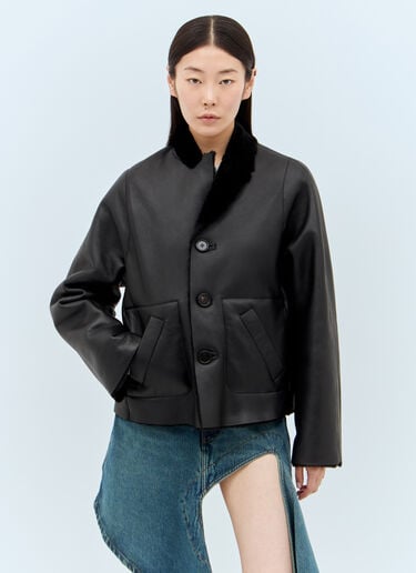 Marni 리버시블 시어링 재킷  블랙 mni0257010