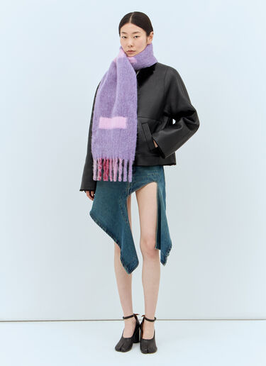 Maxi Logo Mohair And Wool Scarf Marni Maxi Logo Mohair And Wool Scarf Purple mni0257017