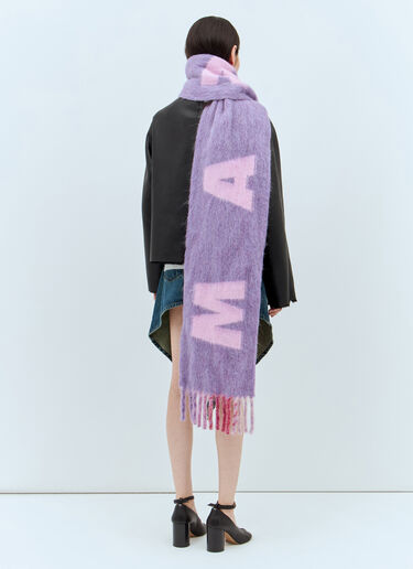 Maxi Logo Mohair And Wool Scarf Marni Maxi Logo Mohair And Wool Scarf Purple mni0257017