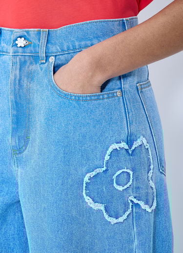 Marni Denim Jeans With Flower Motif Blue mni0259007